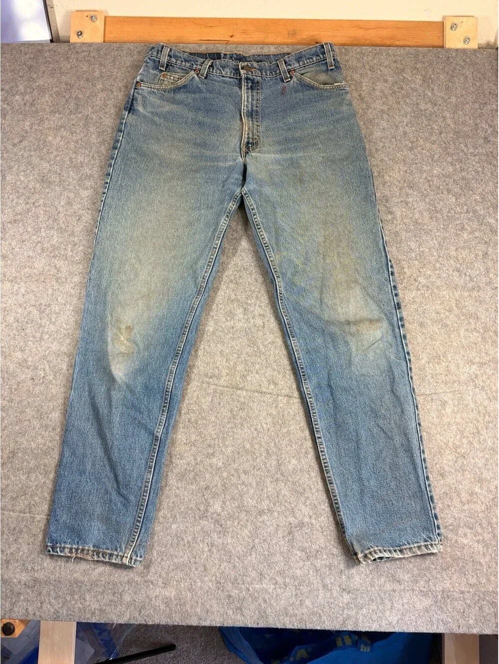 Vintage Levis Orange Tab 550 36x34 Relaxed Taper 90s Blue Denim